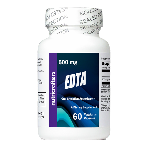 EDTA 500 mg X 60 Caps NutriCrafters 500 mg Calcium Disodium EDTA Oral