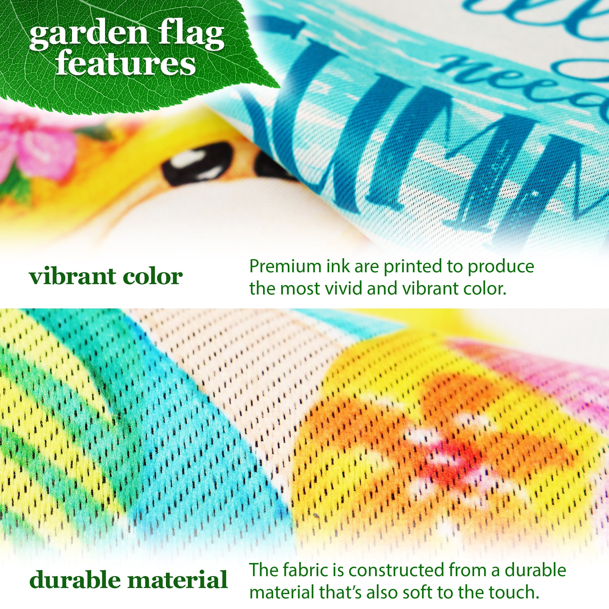 G128 Combo Pack: Garden Flag Stand Black 36 in x 16 in & Garden Flag Summer Decoration All You Need is Summer Gnome 12"x18" Double-Sided Blockout Fabric