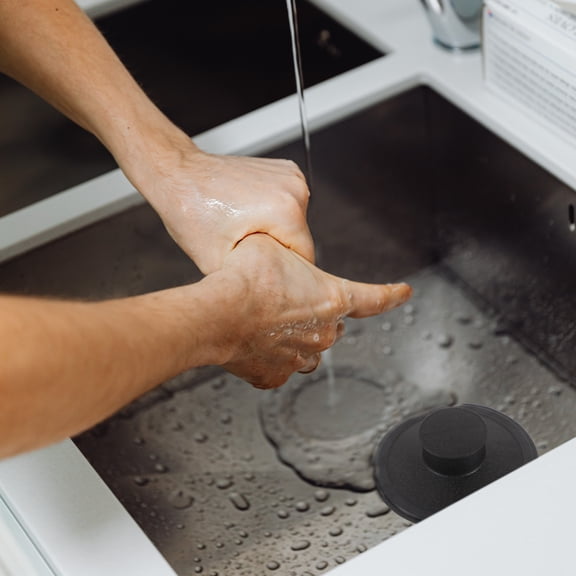 Minkissy Black Plastic Kitchen Sink Drain Stopper - , Practical Drain Cover for Bathroom and Kitchen Sink Use