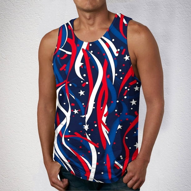 Camiseta sin mangas de cuello redondo para hombre, ropa de ocio, fitness, para el hogar, pijamas, camiseta con estampado de moda a color, blusa deportiva de poliéster para hombre