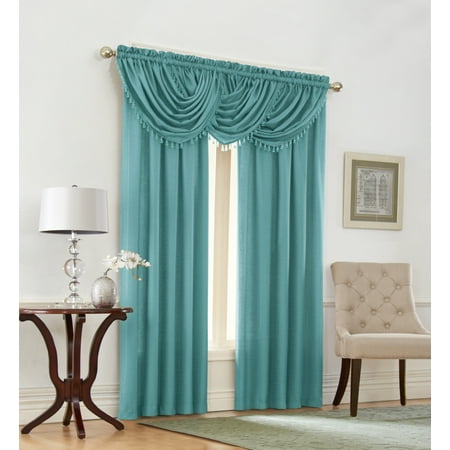 Emerald Crepe Heavy Textured 5 Piece Complete Window Curtain Set By GoodGram® - (Best Quality Emerald Price In India)