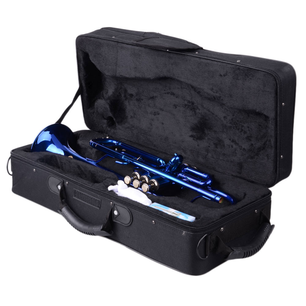 Brass B Flat Trumpet Gloves Set, Blue
