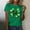 Green, variant on Haivin St. Patrick's Day Print Short Sleeve T-Shirt for Women, Casual Crewneck Top with Festive Design, Breathable Cotton Blend for Party and Holiday