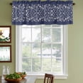 thumbnail image 3 of 2 Pack Japanese Valances for Windows Bedroom Living Room Window Treatments, Navy Blue Country Flowers Leaves Aesthetic Rod Pocket Valance Drapes Short Kitchen Curtains Over Sink 42"x18", 3 of 8