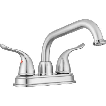Treviso Laundry Tub/Utility Sink Faucet by Pacific Bay (Brushed Satin Nickel) - Features Classic Winged Levers and Convenient Threaded Far Reaching Spout - New 2019