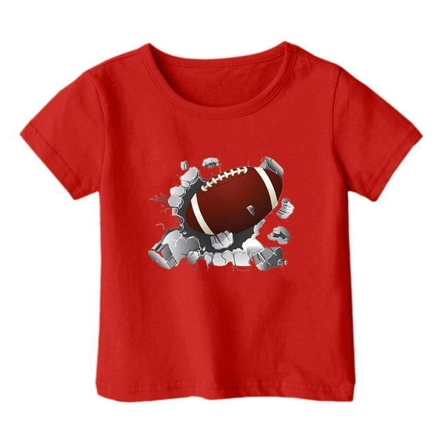 HVOBBTY T-shirt Décontracté à Manches Courtes pour Tout-Petits, T-shirt Décontracté Ample à Manches Courtes Col Rond Confortable pour Adultes Rouge, 2 Ans