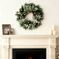 thumbnail image 3 of 18 Inch Winter Wreaths for Door Outside, Large Size White Christmas Wreath with Berries Pinecones Snowflakes for Xmas Home Indoor Outdoor, 3 of 7