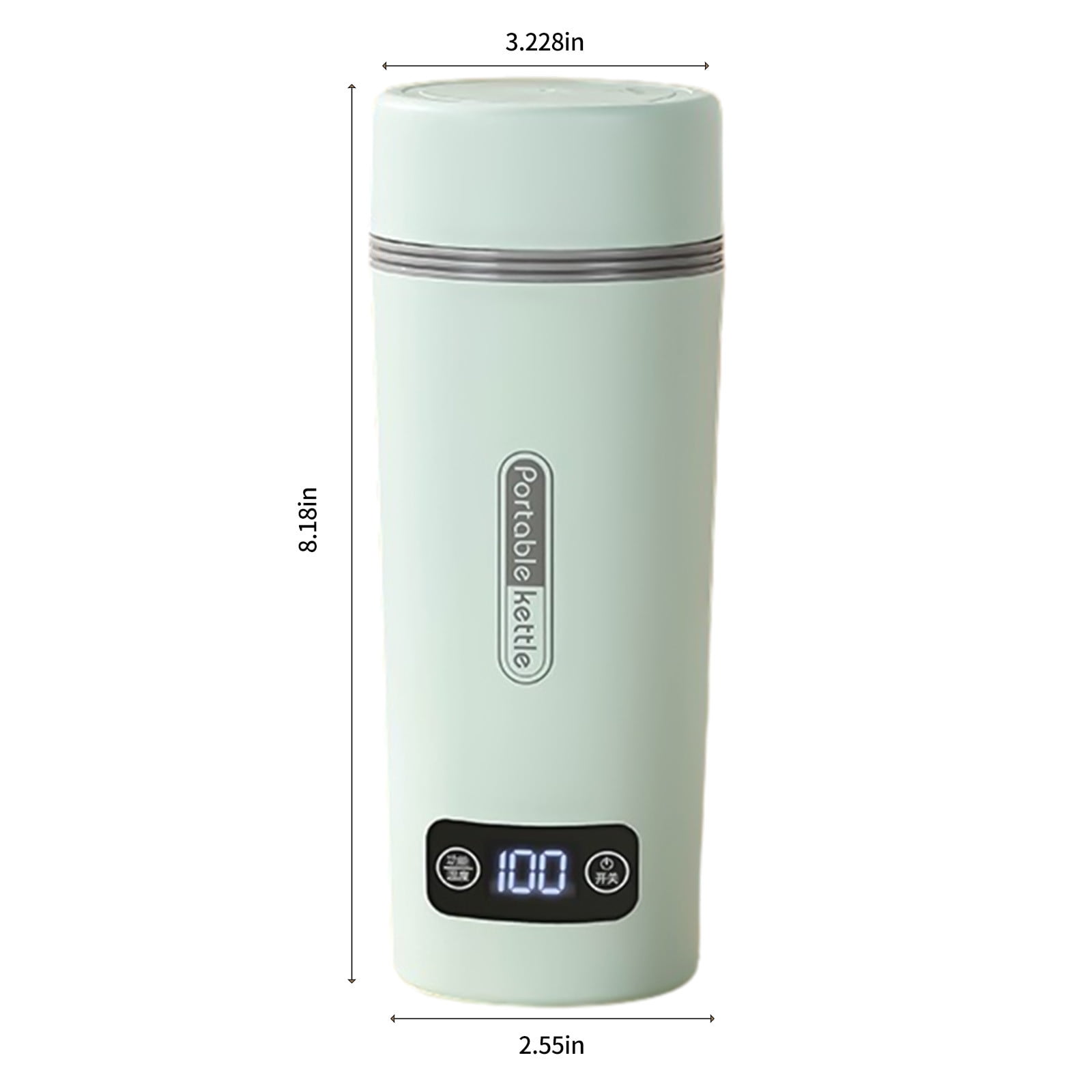 Portable Travel Kettle 350ml - Mini Electric Water Boiler with 4 Temperature Settings (212°F-113°F), 304 Stainless Steel, Fast Boiling & Auto Shut-Off for Tea/Coffee, Compact for Office/Camping
