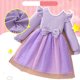thumbnail image 3 of Vestido de cuello redondo y manga larga para niñas Vestido de cuello redondo y manga larga para niñas Falda de malla elegante Vestido de princesa elegante para niñas pequeñas Vestido de poliéster para, 3 of 8