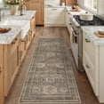 thumbnail image 3 of BERTHMEER 2'x6' Runner Rugs for Entrance Doorway Bedroom Entryway Kitchen Non Slip Washable Vintage Traditional Oriental Distressed Runner Rugs,Brown, 3 of 5