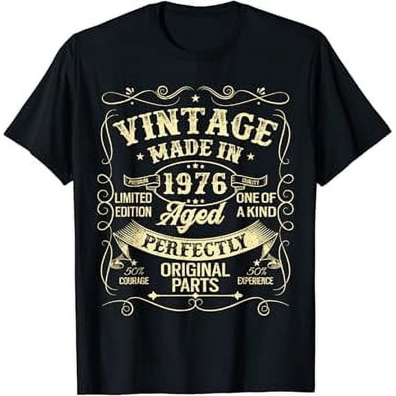 Vintage 1976 Made Or Born In 1976 Original Parts Birthday T-Shirt