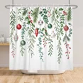 thumbnail image 4 of Tchckioa Christmas Green Leaves Shower Curtain,Waterproof Bath Curtain for Bathroom,Hooks Top,72x84 Inch, 4 of 6