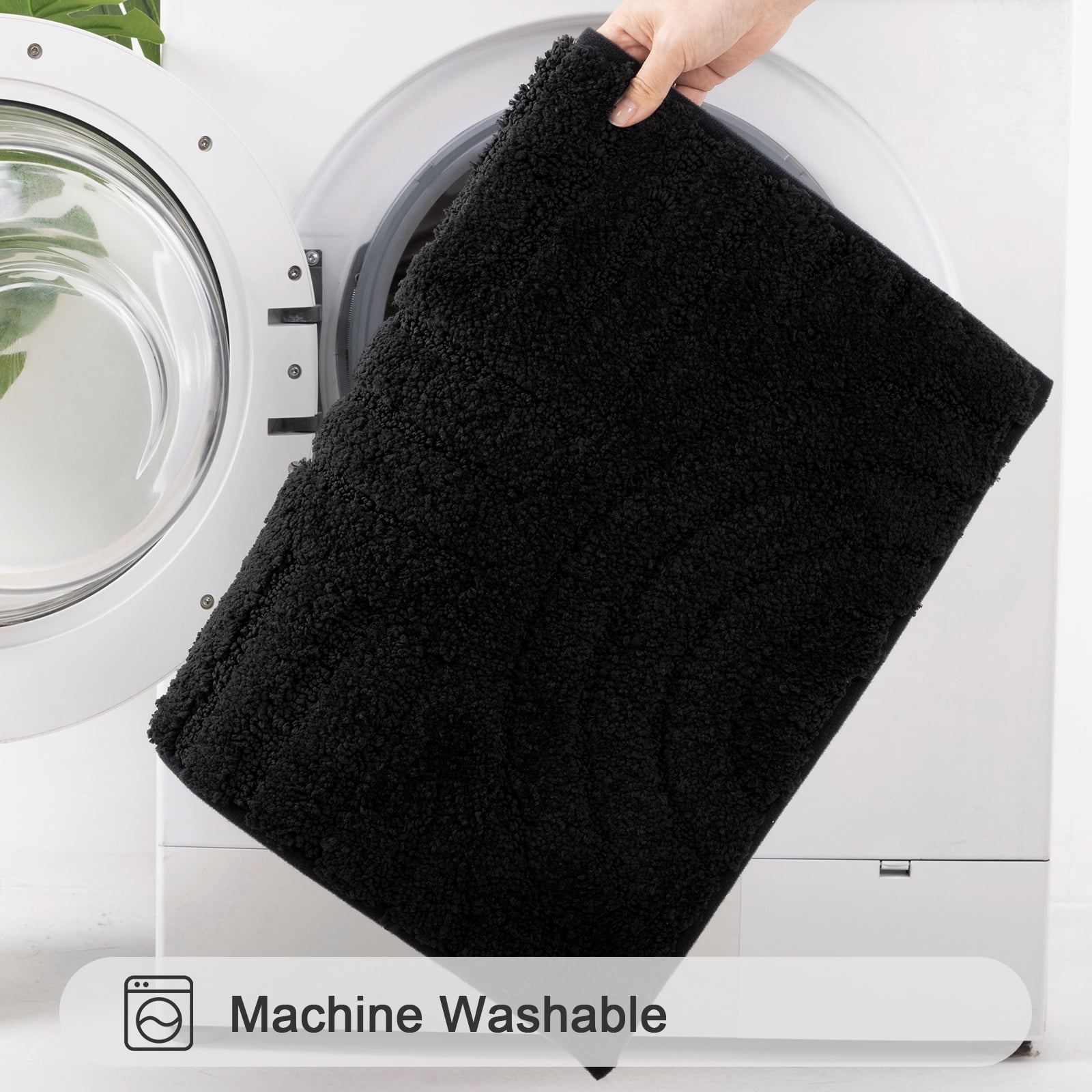 Bathroom Rugs Sets 3 Piece, Soft Absorbent Microfiber Bath Mats and U-Shaped Contour Toilet Rug, Plush Shaggy Bath Mat Set for Bathroom