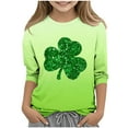 thumbnail image 1 of COM1950s Vêtements pour Fillettes, Vêtements d'Été pour Fillettes, Été et Printemps Mode Enfants Col Rond Manches 3/4 T-Shirt Imprimé Saint-Patrick Blouse, Vêtements pour Fillettes, 1 of 8
