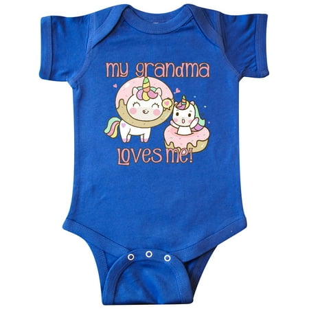 

Inktastic My Grandma Loves Me Unicorns Gift Baby Boy or Baby Girl Bodysuit