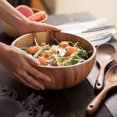 thumbnail image 4 of YAOMOBB Portable Cutlery Set Salad Bowl Set Burr Free Wooden Container with Cutlery, 4 of 5