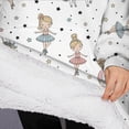 thumbnail image 3 of Oversized Wearable Blanket Hoodie,White Ballerina Unicorn Pattern Sherpa Blanket Hoodie with Super Pockets,Super Warm Fuzzy Pullover for Women & Men, 3 of 6