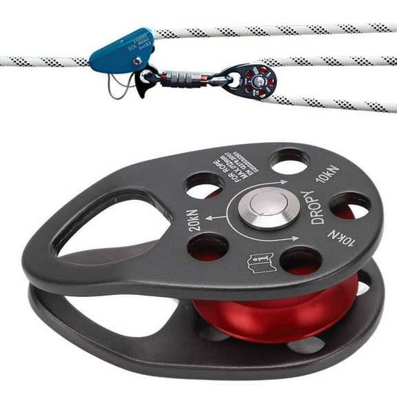2PCS 20KN Rock Climbing Pulley Aluminum Alloy Side Swing Pulley for Outdoor Activities