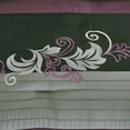 thumbnail image 4 of Chezmoi Collection Alana 7-Piece Bed in a Bag Comforter Set with Sheets, Embroidered Floral Luxury Leaves Purple/Black/Gray Lightweight All Season Bedding, Full, 4 of 9