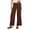 Brown, variant on Wide Leg Pants for Women Low Waist Drawstring Side Knot Loose Fitted Summer Casual Vacation Trousers