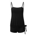 thumbnail image 2 of UPPADA 2 Piece Swimsuits for Women Blouson Tankini Top and Shorts Bottom Crewneck Bathing Suit Adjustable Double Shoulder Straps Tummy Control Bathing Suits with Bra Clearance Black,S, 2 of 6
