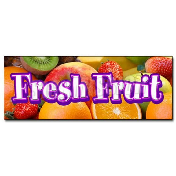 12" FRESH FRUIT DECAL sticker stand market store tropical