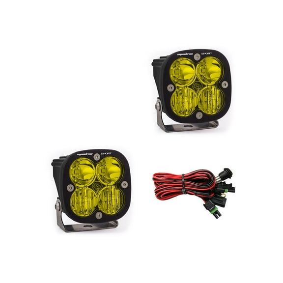 Baja Designs Squadron Sport Black LED Auxiliary Automotive Fog Light, 2 Piece