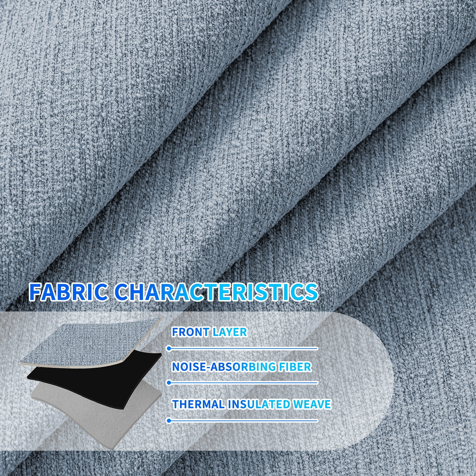 JIATER Blackout Curtains,Blackout Curtains Set of 2 for Bedroom Living Room 52 x 72 in,Thermal Insulated Room Darkening Drapes with Grommet,Blue