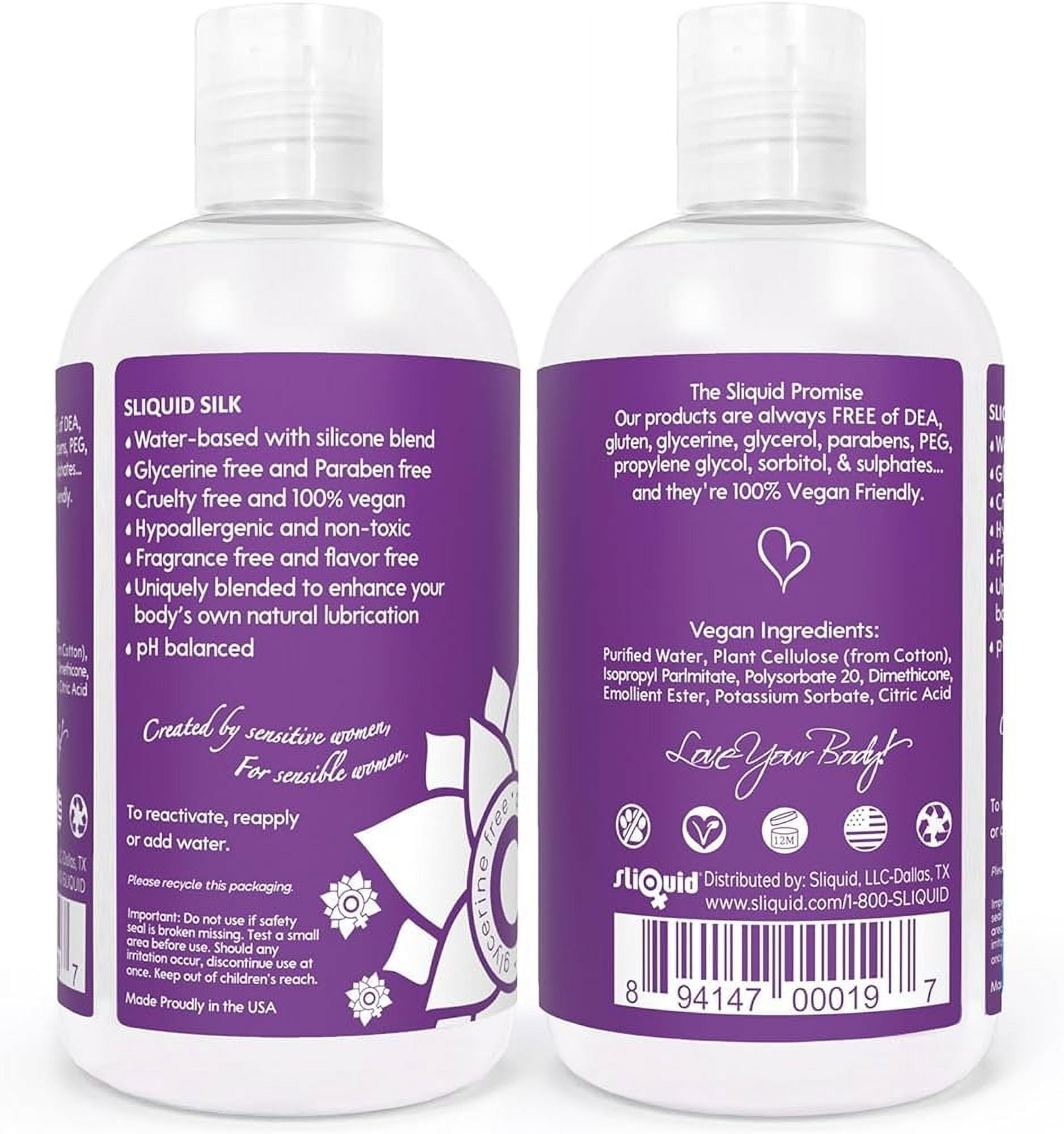 liquid silk lubricant walmart Sliquid Naturals Silk - Personal Lubricant Lube, Intimate Liquid, 8.5 Fl.  Oz. (251 ml)