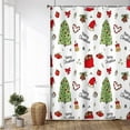 thumbnail image 2 of 84x72 Inch Merry Christmas Cartoon Shower Curtains Xmas Tree Gifts Polyester Bath Curtain Winter Holiday Stall Size Shower Curtain for Kids Bathroom Decor Waterproof Fabric with Hooks, 2 of 6