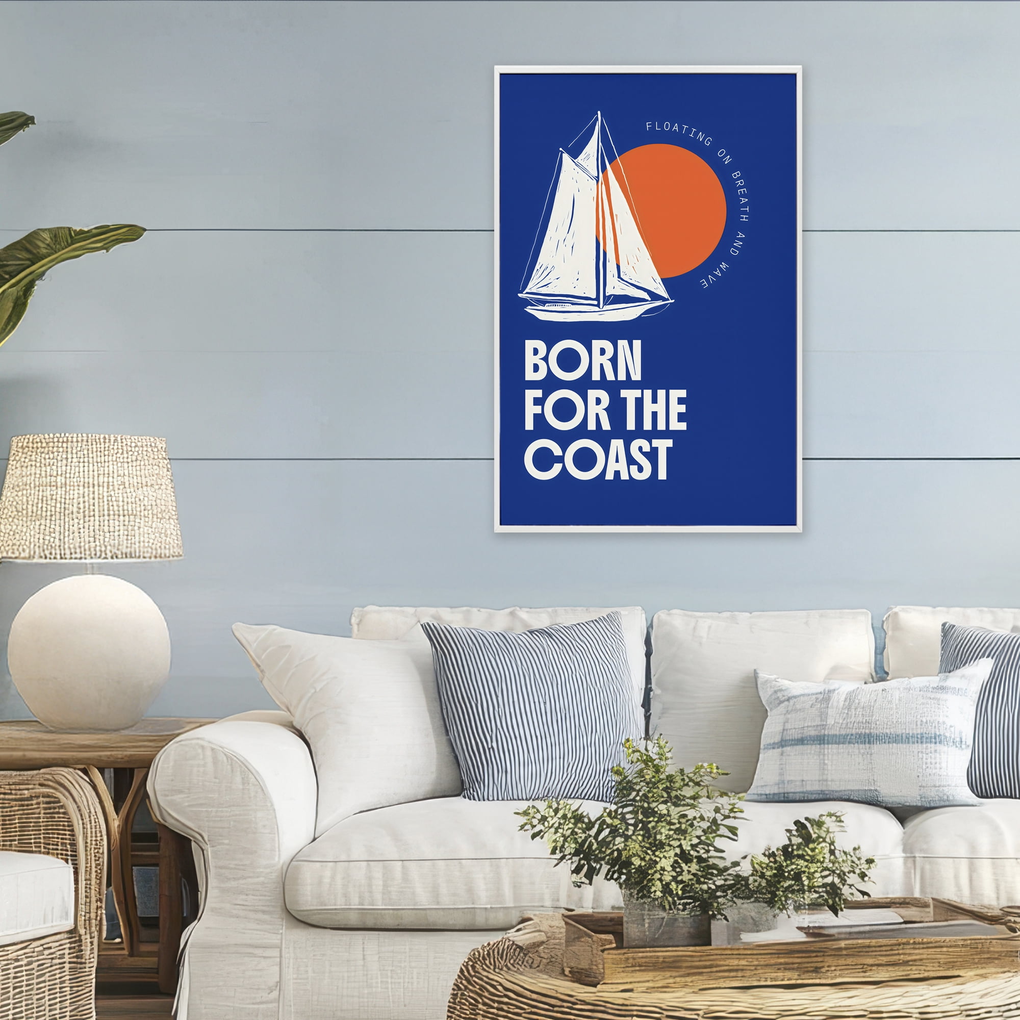 Stupell Industries Born For The Coast White Framed Giclee Art, design by Creative Studio
