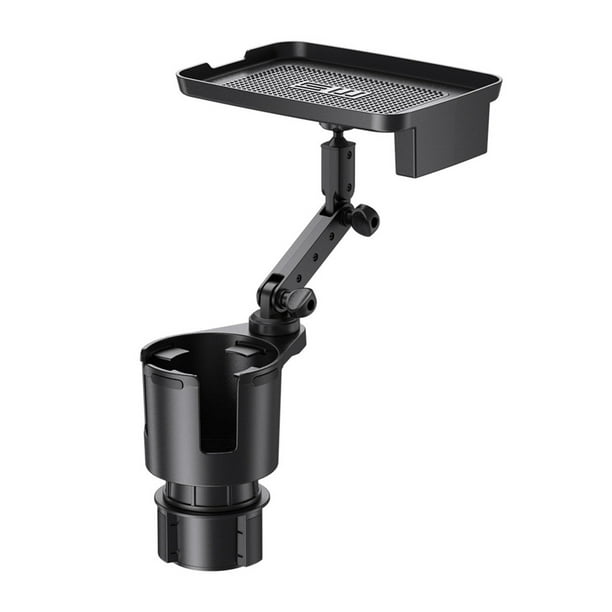 Pisexur Accesorios para coches, Electrónica para cochesAdaptador expansor de vasos para automóvil 2 en 1 con base ajustable, organizador expansor de vasos para automóvil con bandeja, soporte para tel