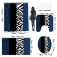 thumbnail image 2 of LVRLVR 1/4 Pcs Wild Animal Leopard Print Fabric Shower Curtain Rug Set - Zebra Print Bath Mat Bathroom Decoration, Dark Blue and Black, 70.8" × 70.8", 2 of 9