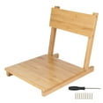 thumbnail image 2 of Tatami Chair, Inbuilt Screw Tilt Backrest Japanese Legless Chair Back Support Phyllostachys Pubescens  for Bedroom for Balcony Wood Color,Walnut, 2 of 7