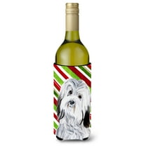 Havanese Candy Cane Christmas Wine Bottle Hugger