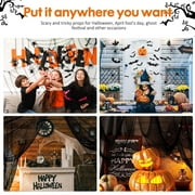 Ayieyill 126pcs Halloween Bat Stickers for Halloween Wall Decor and Window Clings, 3D Spider and Bat Decals for Indoor Halloween Decor