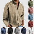 thumbnail image 2 of Men's Shirt Long Sleeve Untucked Casual Button Down Shirt With Pocket, 2 of 7