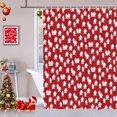 thumbnail image 2 of Winter Shower Curtain Red Christmas Tree Winter Snow Forest Bathroom Decor Pine Tree Bath Curtain Winter Nature Scene Xmas Holiday Hooks Included 72X72IN, 2 of 6