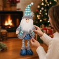 thumbnail image 4 of Sahpxhe Christmas Gnomes Plush Decor, 21 inch Adorable Blue Winter Standing Stuffed Toy for Home Table Fireplace Indoor Decorations, 4 of 6