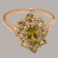 thumbnail image 5 of LBG British Made 14k Rose Gold Natural Peridot Womens Statement Ring - 33 size options - Size 8.75, 5 of 6