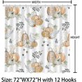 thumbnail image 2 of Fall Shower Curtain Autumn Shower Curtains for Bathroom Pumpkin Farmhouse Bathroom Decor Washable Durable Fabric Shower Curtains 72x72 inch, 2 of 4