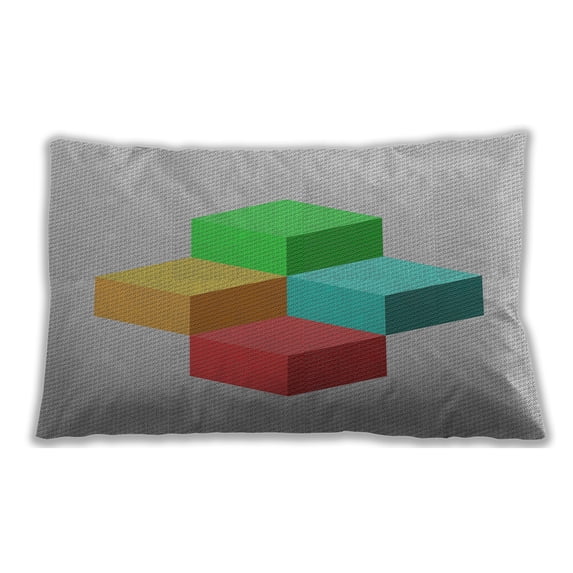 Ahgly Company Outdoor Rectangular Patterned Lumbar Throw Pillow, 13 inch by 19 inch