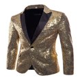 thumbnail image 1 of Men Sequins Nigth Clubs Wedding Party Tuxedo Cocktail Suit Jacket Coat, 1 of 6