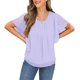thumbnail image 5 of Chaqueta corta,Camiseta estampada para mujer, cuello redondo, manga 3/4, poliéster, informal, plisada, largo regular, para uso diario, sopatenor, 5 of 8