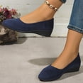 thumbnail image 6 of Blue Ladies Solid Color Versatile Bow Low-Cut Wedge Shoes For Spring Summer Casual Fashion Comfort Wear, 6 of 9