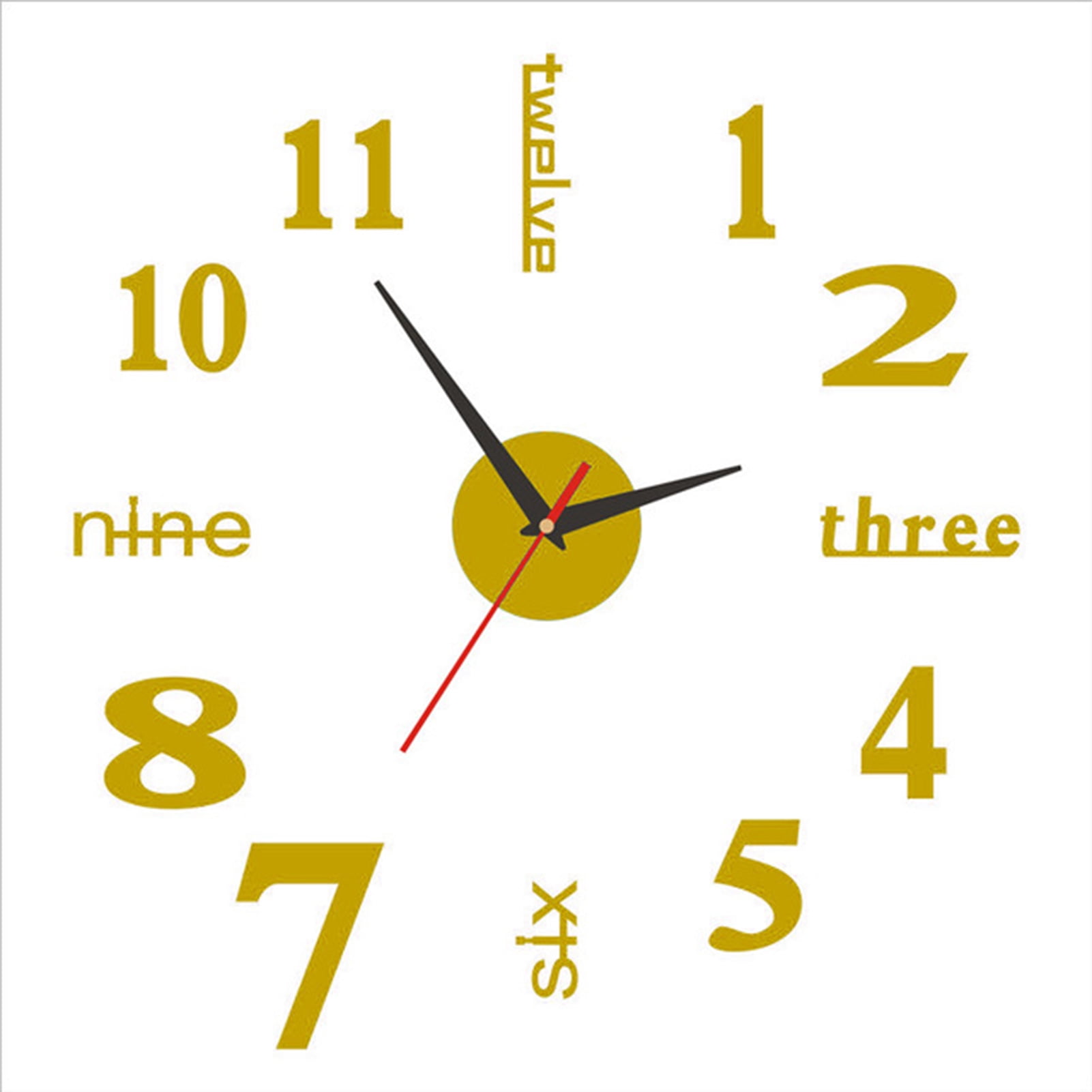 3D Wall Sticker Clock 2050cm Adjustable Mirror Surface Frameless Wall