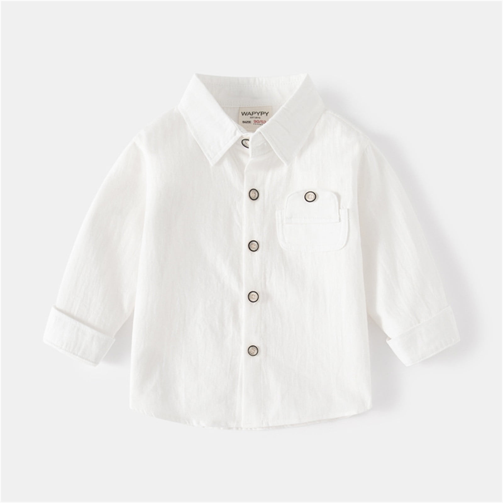 Baby Solid Lapel Button Down Long-sleeve Outwear