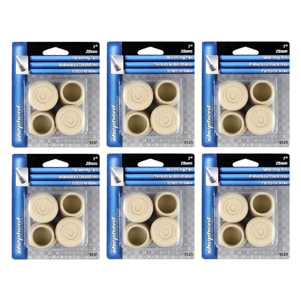 Shepherd Hardware Rubber Leg Tips 1 in Furniture Protectors 4 Count