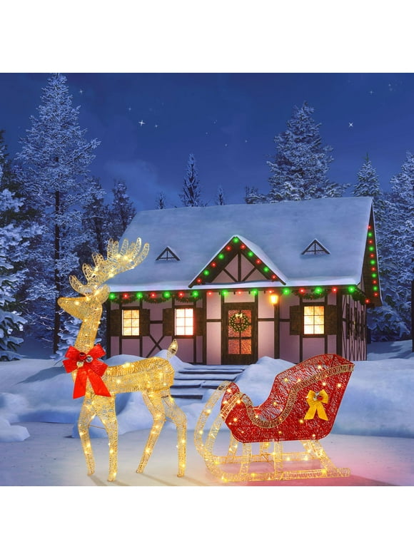 Outdoor Reindeer Decor in Outdoor Christmas Decorations