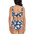 thumbnail image 3 of Wukai Shark Women's Bikini Set Two Piece,wimsuit High Waisted V Neck Twist Front Adjustable Spaghetti Straps Bathing Suit-, 3 of 7